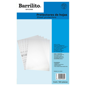 HOJAS PROTECTORAS BARRILITO T/L 100PZS