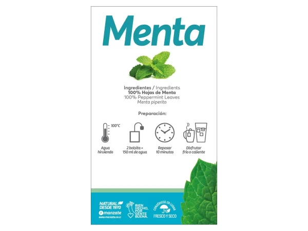 TÉ DE MENTA MANZA TÉ 25 SOBRES - Imagen 2